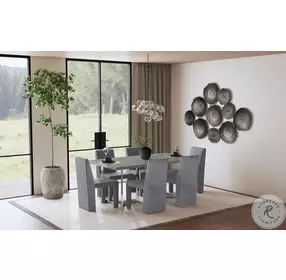 Sterling Gray Faux Marble 72" Rectangular Dining Room Set