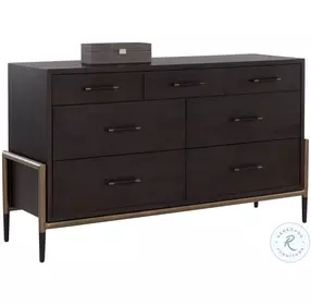 Weldrick Espresso And Antique Brass Dresser