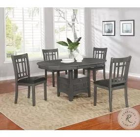 Lavon Medium Grey Extendable Dining Room Set