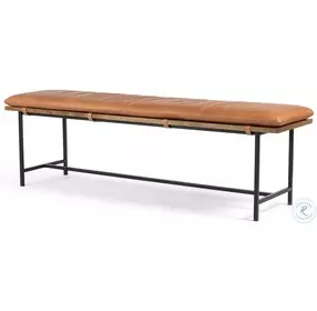 Gabine Brandy Leather Accent Bench