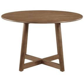 Dinah Walnut Solid Wood Round Dining Table