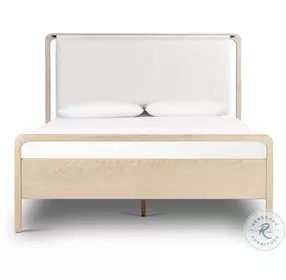 Rosedale Yucca Oak Veneer and Knoll Natural Performance Fabric Queen Upholstered Bed