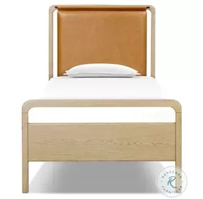 Rosedale Yucca Oak Veneer and Chaps Sand Twin Upholstered Bed