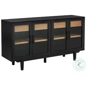 Middleton Black 4 Door Sideboard with Dual Drawer