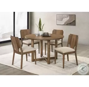 Crestmore Walnut 46" Round Dining Room Set