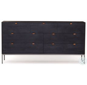 Trey Black Wash Poplar 7 Drawer Dresser