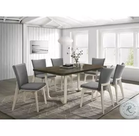 Biloxi Greyish And White 71" Rectangular Dining Room Set