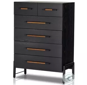 Rosedale Ebony Oak 6 Drawer Tall Chest