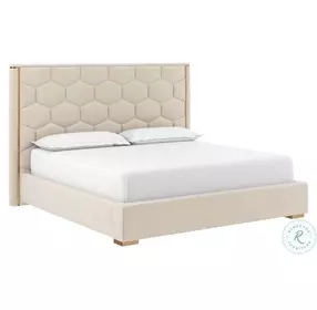 Alisha Meg Taupe King Upholstered Platform Bed