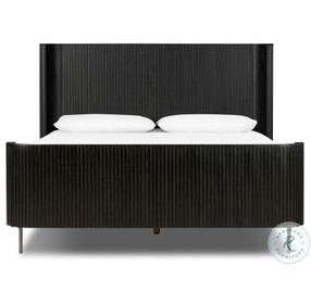 Fletcher Distressed Black Oak Queen Platform Bed