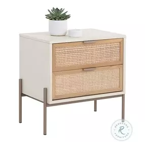 Avida Cream And Champagne Gold Nightstand