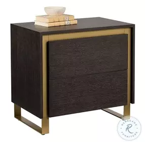 Alvaro Gray And Rustic Bronze Nightstand