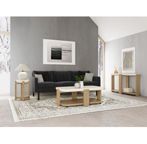 Sanibel Pale Oak and White Rectangular Occassional Table Set