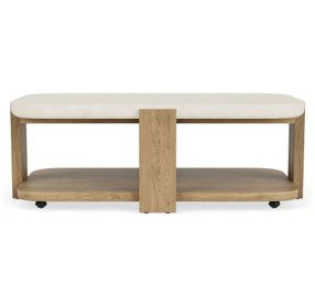 Sanibel Pale Oak and White Rectangular Cocktail Table