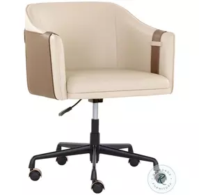 Pembroke Napa Beige And Tan Adjustable Office Chair