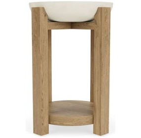 Sanibel Pale Oak and White Round Chairside Table