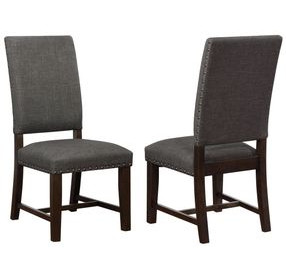 Townsend Warm Grey Upholstered Parson Chair Set of 2