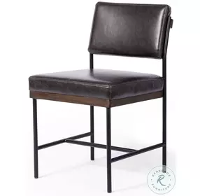 Benton Sonoma Black Leather Dining Chair
