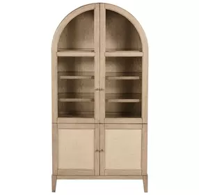 Kailani Beige Oak Vitrine Cabinet