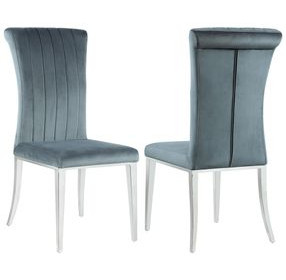 Beaufort Dark Grey Velvet Dining Chair Set Of 2