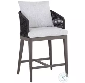 Capri Smoke Gray Performance Fabric Outdoor Counter Height Stool