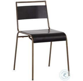 Novelle Matte Black Stackable Outdoor Dining Chair Set of 2