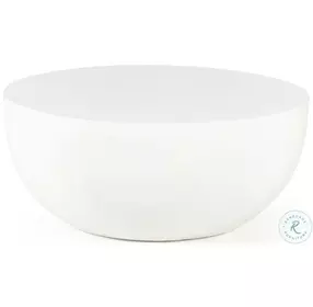 Basil Matte White Cast Aluminum Outdoor Coffee Table