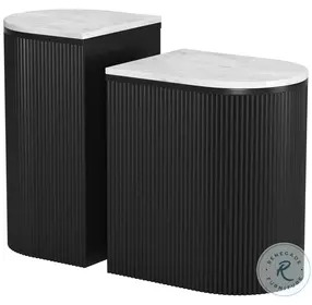 Ormara White And Black Side Table Set