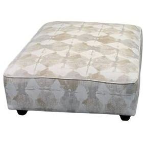 Kittery Dove Beige and Off White Square Cocktail Ottoman