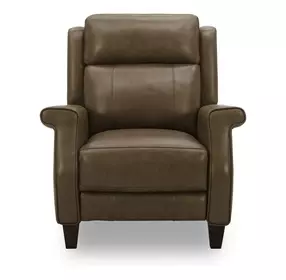 Raleigh York Chestnut Leather Pushback Recliner