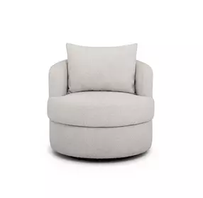 Silvi Off White Upholstered Swivel Accent Chair