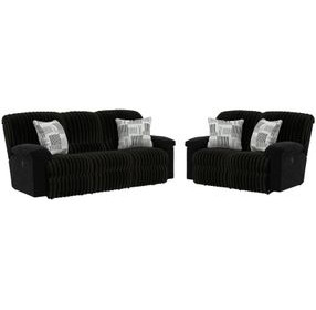Comet Black Lay Flat Reclining Living Room Set