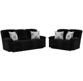 Comet Black Lay Flat Reclining Living Room Set