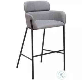 Bremor Slate Gray Performance Fabric Bar Stool