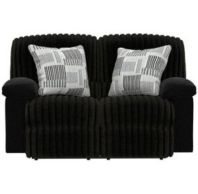 Comet Black 60" Lay Flat Reclining Loveseat