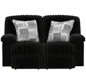 Comet Black 60" Lay Flat Reclining Loveseat