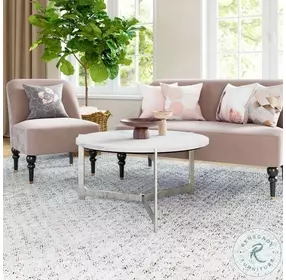 Barmas White And Silver Occasional Table Set