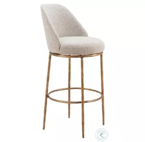 Nordhavn Beige Swivel Bar Stool