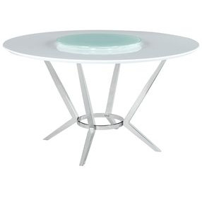 Abby White And Chrome Dining Table