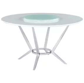 Abby White And Chrome Dining Table