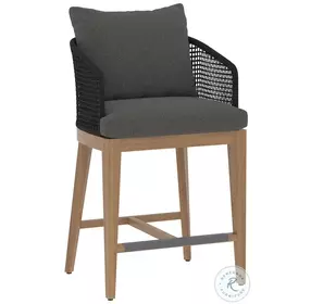 Capri Grace Bay Gray Performance Fabric Outdoor Counter Height Stool