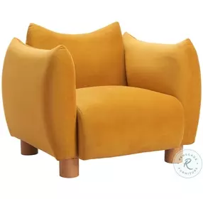 Meia Mustard Velvet Accent Chair
