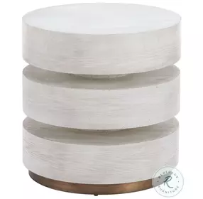 Laha Oak White Side Table