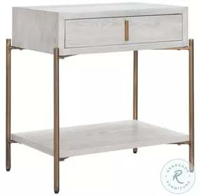 Yoru Oak White Side Table