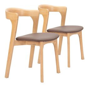 Pioro Brown Upholstered Dining Chair Set of 2