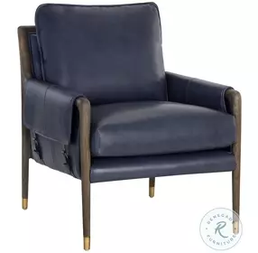 Lazaro Cortina Ink Leather Arm Chair