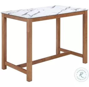Fein White And Walnut Rectangular Counter Height Dining Table