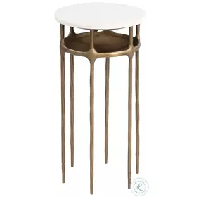 Bild White And Brass Side Table