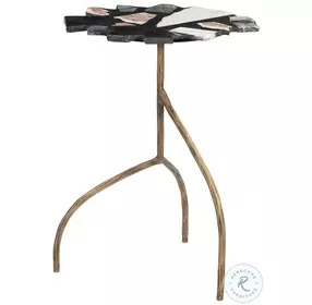 Baia Black And Gold Side Table
