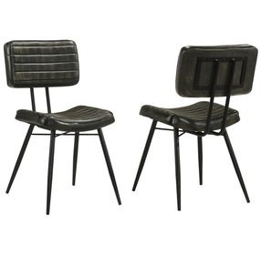 Partridge Espresso And Black Padded Side Chair Set of 2